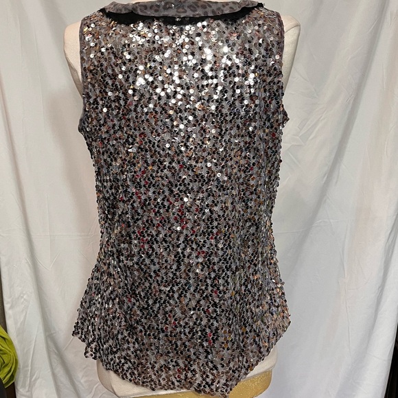 Chicos Sequined Silver Tank Top - Picture 5 of 5